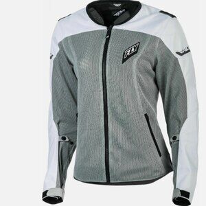 Fly Racing Women's Gray and White Riding Street Jacket